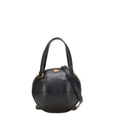 グッチ Gロゴ バスケットボール ミニ ハンドバッグ ショルダーバッグ 2WAY 547855 ブラック レザー レディース GUCCI 【中古】